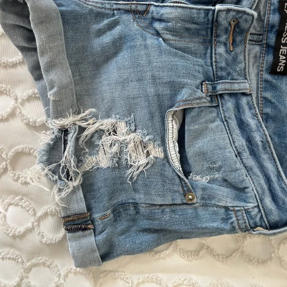 Express Light Blue Denim Shorts - Picture 3 of 7